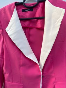 Hot Pink Blazer with White Lapel
