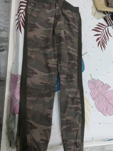 Camo Joggers with Side Stripe