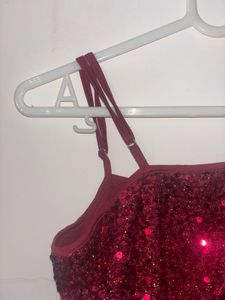 Sparkly Red Crop Top