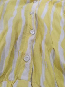 Pantaloons Yellow White Dress