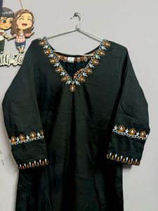Jaipuri Embroidery Kurta Set With Dupatta