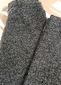 Greyish black white dots High waist Trousers Pant
