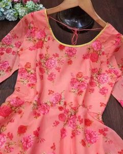 Floral Anarkali Suit with Dupatta🧡