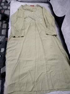 Lime Green Straight Kurta