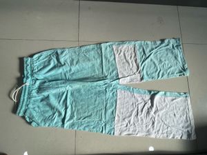 Blue And Whiye Colourblock Joggers
