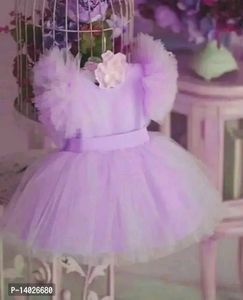 Fancy Lavender Soft Net Baby Girl Frok