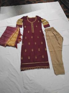 Burgundy Salwar Kameez Set