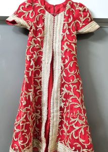 Red &amp; Gold Embroidered Dress