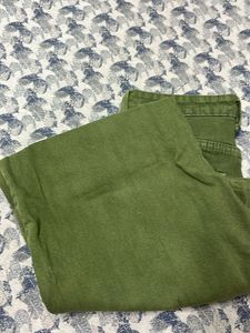 Olive Green Wide Leg Jeans