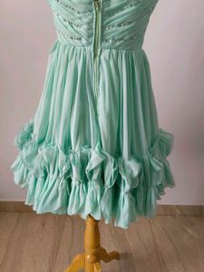 Mint Green Sequin Ruffle Dress