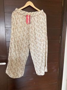 Rangmanch Beige Colour Printed Palazzo (L/XL)