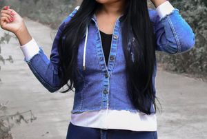 Cute Denim Hoodie Jacket