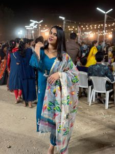 Teal Embroidered Salwar Kameez Suit