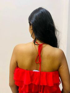 Red Ruffled Top