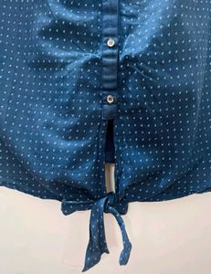 Denim Polka Dot Top