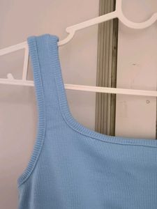 Blue Square Neck Tank
