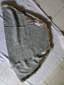 H&amp;M Faux Fur Trim Vest