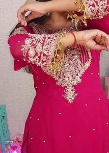 Maroon Embroidered Kurta Set