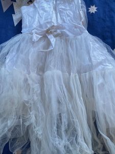 6-7 years old girl Elegant White Dress