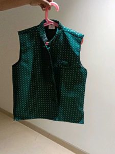 Lovely green Kurta pajama with Nehru jacket