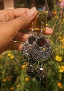 ✨NEW✨Big Silver Oxidised Earrings