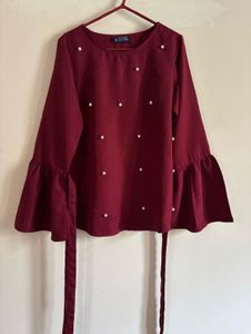 Elegant Maroon Pearl top
