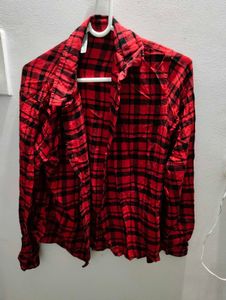 Red & Black Plaid Flannel Shirt