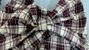 Plaid Tie-Front Crop Top