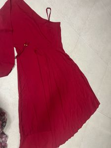 Dark Red Long Frock