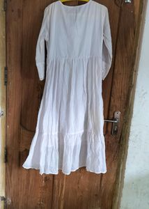 White Embroidered Cotton Dress