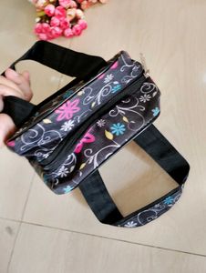 2. Black Floral Handbag