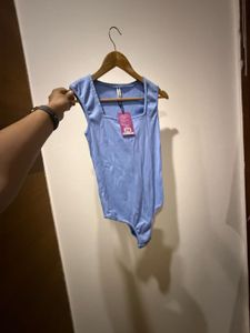 Baby Blue Square Neck Bodysuit