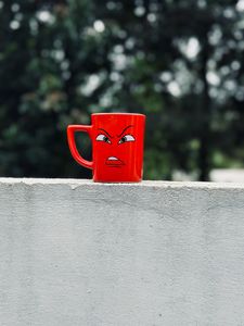 Tea Cup Printed Glass Red Mug Nescafe Coffee Kit
