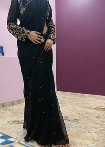 Black Party Wear Saree