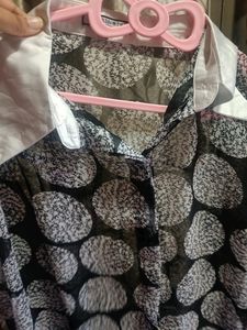 Branded Printed Black And White Shirt For Women