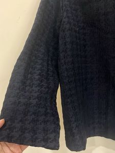 Winter Navy Textured Blouse
