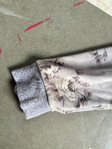 Grey Floral Hoodie