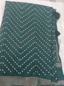 Emerald Green Chevron Saree