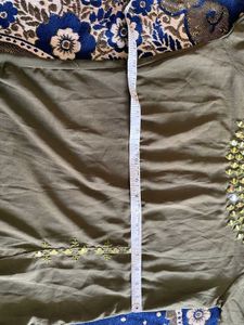 Olive Green Embroidered Kurti