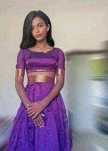 Traditional Purple Skirt Nd Blouse