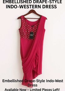 Indya Pink Pre-Draped Saree Dress