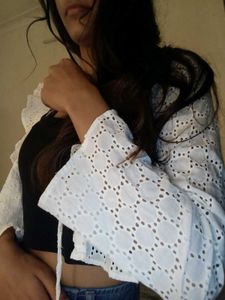 Ruffled Tie Up Crop Top