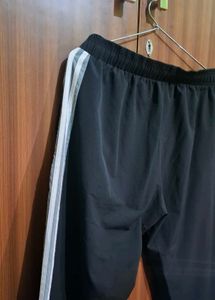 Black Track Pants with Side Stripes