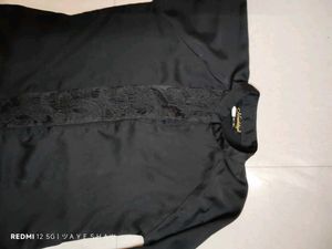 Black Front open Abaya With Dupatta