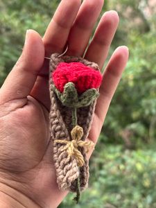 Crochet Rose Keychain