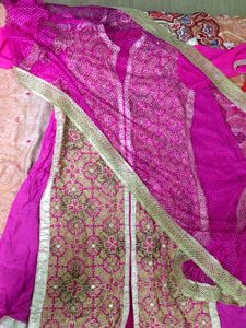 Pink &amp; Gold Embellished Kurta Set