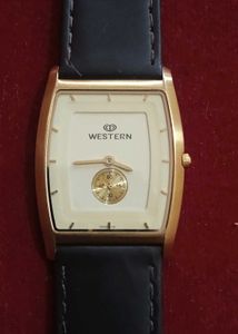 Western Black Leather Watch
