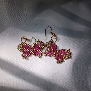 Beaded Butterfly Earrings 🦋✨
