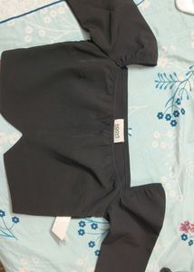 Koovs Black Crop Top