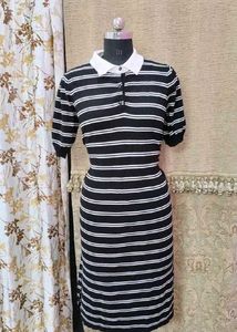Striped Polo Knit Dress(made in Korea)